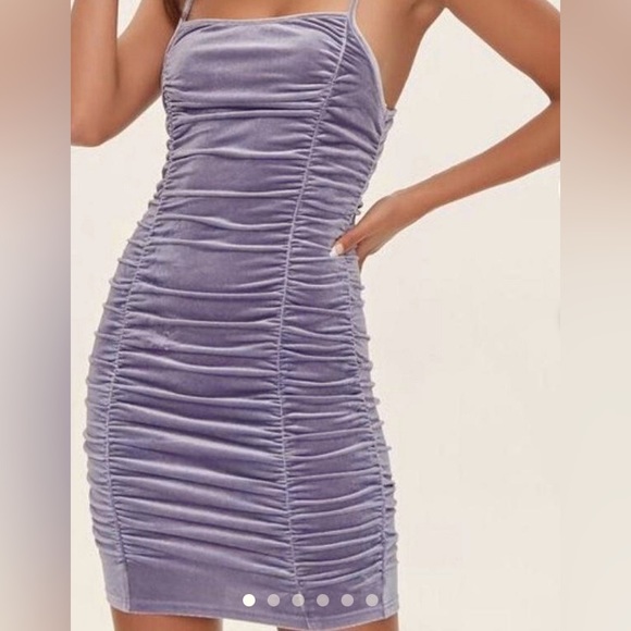 Forever 21 Rauched Stretchy Purple Haze Dress |Size Large - Picture 3 of 7